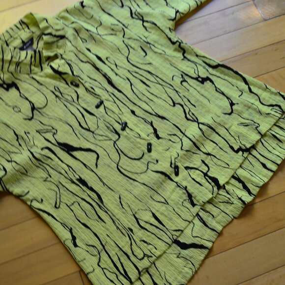 Ali Miles Womens Blouse L Layered Artsy Boho Bohemian Whimsigoth Crepe Flowy - Picture 5 of 12